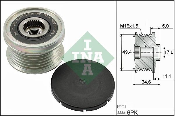 Volkswagen Golf 5 Şarj Dinamo Kasnağı Ina 535015510 OEM 03C903119A