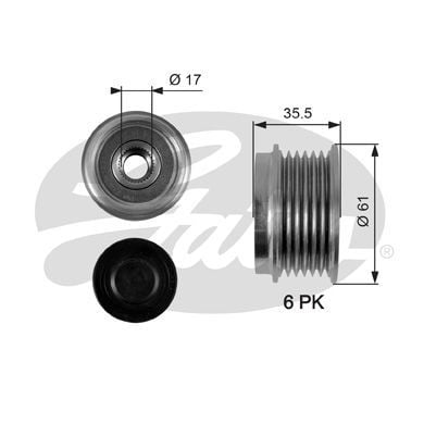 Opel Antara Alternatör Kasnağı 2.0d 16v Z20dmh GATES OAP7100 GAG OL A302 Z20DMH 93743440