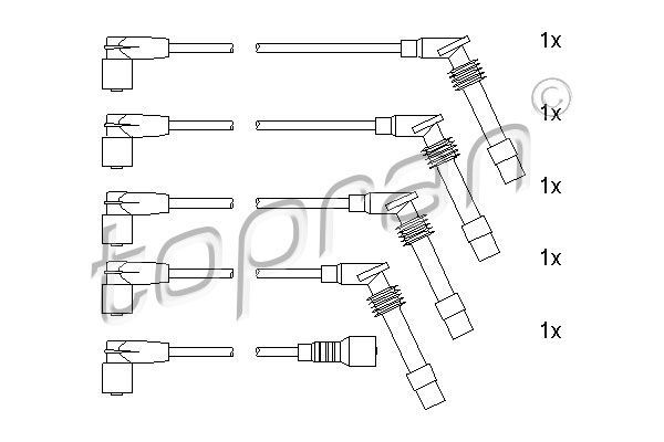 Opel Astra F Buji Kablosu Set Topran 205105755 OEM 1612606