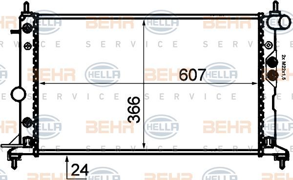 Opel Vectra B Radyatör Su Behr 8MK376718-711 OEM 1300180