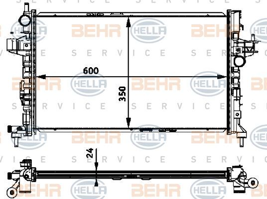 Opel Corsa C Radyatör Su Behr 8MK376715-324 OEM 1300259