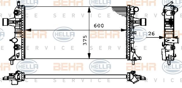 Opel Astra G Radyatör Su At Behr 8MK376710-324 OEM 1300214