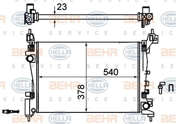 Opel Corsa D Radyatör Su Behr 8MK376756-324 OEM 13399870