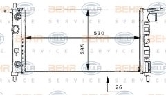 Opel Corsa B Radyatör Su At Mec Behr 8MK376712-014 OEM 1300150