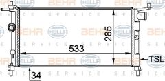 Opel Corsa B Radyatör Su Klimasız Mec Behr 8MK376712-004 OEM 1300149