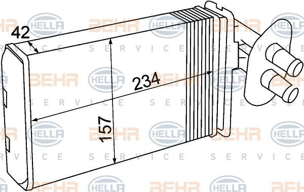 Volkswagen Transporter T4 Radyatör Kalorifer Klimalı Behr 8FH351308-741 OEM 701820031