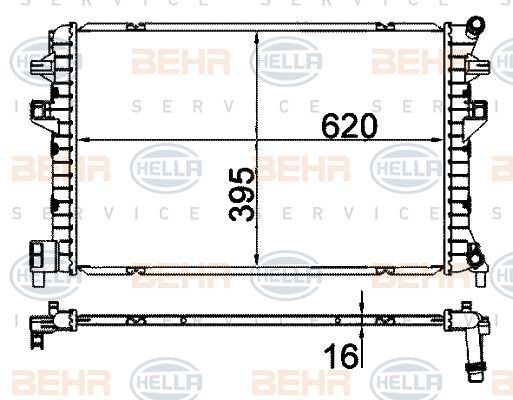 Audi A3 Radyatör Su Behr 8MK376912-234 OEM 5Q0121251GF