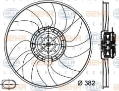 Audi A4 Fan Motoru Büyük Behr 8EW351044-351 OEM 8K0959455K