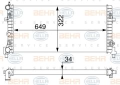 Skoda Fabia Radyatör Su Mec Behr 8MK376754-284 OEM 6R0121253