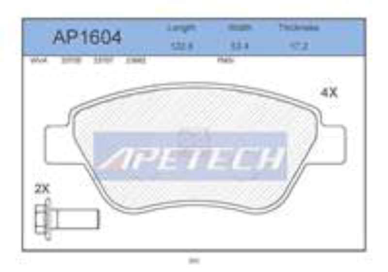 AP1604 Apetech Fişsiz Ön Fren Balatası Opel Corsa D FDB1666