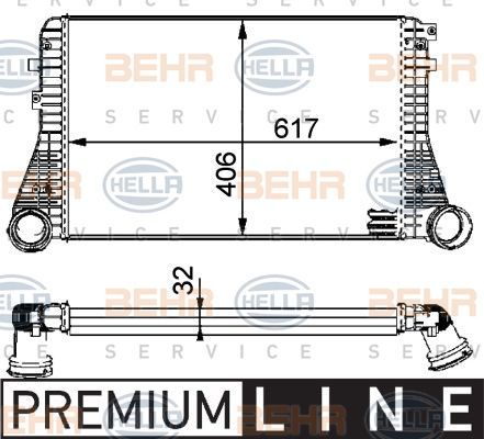 Volkswagen Jetta 3 Radyatör Intercool Brz Behr 8ML376723-541 OEM 3C0145805P