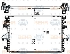 Volkswagen Transporter T6 Radyatör Su Behr 8MK376787-751 OEM 7E0121253A