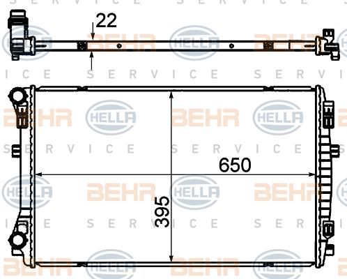 Volkswagen Golf 7 Radyatör Su Behr 8MK376901-374 OEM 5Q0121251EM