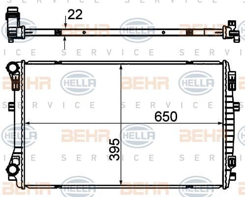 Volkswagen Tiguan Radyatör Su Behr 8MK376901-374 OEM 5Q0121251EM