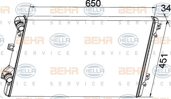 Volkswagen Passat Radyatör Su Mec Behr 8MK376774-034 OEM 1K0121251L