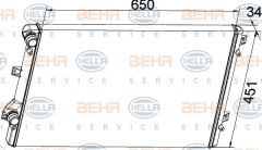 Volkswagen Passat Radyatör Su Mec Behr 8MK376774-034 OEM 1K0121251L
