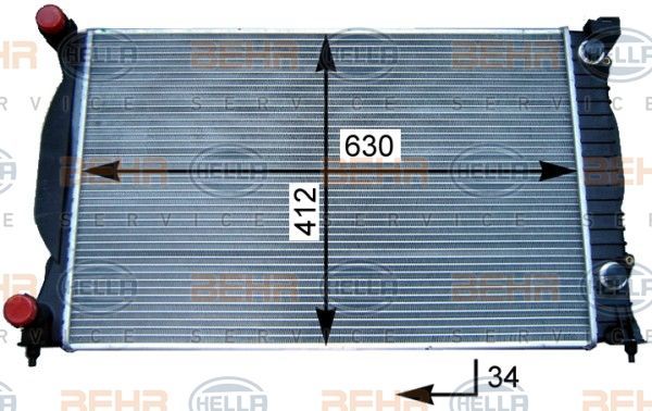 Audi A4 Radyatör Su Behr 8MK376717-234 OEM 8E0121251AQ