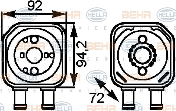 Volkswagen Passat Radyatör Yağ Soğutucu Soğutucu Behr 8MO376778-041 OEM 028117021E