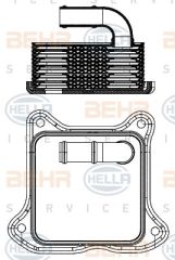Volkswagen Polo Radyatör Yağ Soğutucu Soğutucu Behr 8MO376701-454 OEM 03F117021A