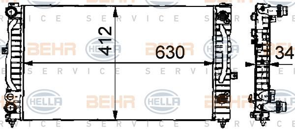 Volkswagen Passat Radyatör Su Mec Behr 8MK376716-621 OEM 8D0121251M