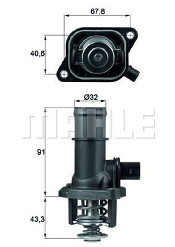 Audi A3 Termostat 105c Behr TT TI16105 OEM 06A121114